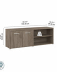 Bush Business Furniture Hybrid Low Storage Cabinet with Doors and Shelves