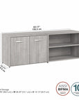 Bush Business Furniture Hybrid Low Storage Cabinet with Doors and Shelves