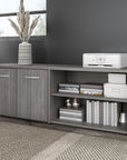 Bush Business Furniture Hybrid Low Storage Cabinet with Doors and Shelves