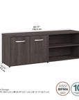 Bush Business Furniture Hybrid Low Storage Cabinet with Doors and Shelves
