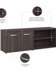 Bush Business Furniture Hybrid Low Storage Cabinet with Doors and Shelves