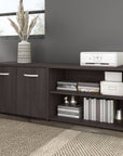 Bush Business Furniture Hybrid Low Storage Cabinet with Doors and Shelves