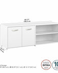 Bush Business Furniture Hybrid Low Storage Cabinet with Doors and Shelves