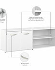 Bush Business Furniture Hybrid Low Storage Cabinet with Doors and Shelves