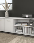 Bush Business Furniture Hybrid Low Storage Cabinet with Doors and Shelves