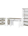 Bush Furniture Key West 54W Computer Desk with 2 Drawer Lateral File Cabinet and 5 Shelf Bookcase