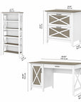 Bush Furniture Key West 54W Computer Desk with 2 Drawer Lateral File Cabinet and 5 Shelf Bookcase