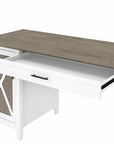 Bush Furniture Key West 54W Computer Desk with 2 Drawer Lateral File Cabinet and 5 Shelf Bookcase