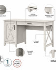 Bush Furniture Key West 54W Computer Desk with 2 Drawer Lateral File Cabinet and 5 Shelf Bookcase