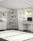 Bush Furniture Key West 54W Computer Desk with 2 Drawer Lateral File Cabinet and 5 Shelf Bookcase