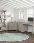 Bush Furniture Key West 54W Computer Desk with 2 Drawer Lateral File Cabinet and 5 Shelf Bookcase