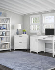 Bush Furniture Key West 54W Computer Desk with 2 Drawer Lateral File Cabinet and 5 Shelf Bookcase