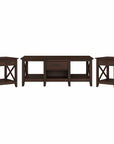 Bush Furniture Key West Coffee Table with Set of 2 End Tables