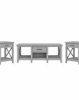 Bush Furniture Key West Coffee Table with Set of 2 End Tables