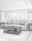 Bush Furniture Key West Coffee Table with Set of 2 End Tables