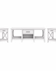 Bush Furniture Key West Coffee Table with Set of 2 End Tables