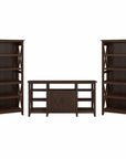 Bush Furniture Key West Tall TV Stand with Set of 2 Bookcases