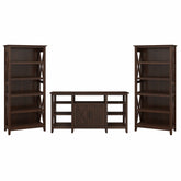 Bush Furniture Key West Tall TV Stand with Set of 2 Bookcases