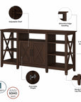 Bush Furniture Key West Tall TV Stand with Set of 2 Bookcases