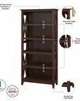 Bush Furniture Key West Tall TV Stand with Set of 2 Bookcases