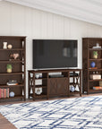 Bush Furniture Key West Tall TV Stand with Set of 2 Bookcases