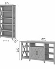 Bush Furniture Key West Tall TV Stand with Set of 2 Bookcases