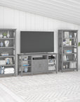 Bush Furniture Key West Tall TV Stand with Set of 2 Bookcases