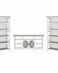 Bush Furniture Key West Tall TV Stand with Set of 2 Bookcases