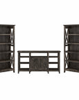 Bush Furniture Key West Tall TV Stand with Set of 2 Bookcases