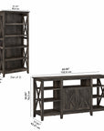 Bush Furniture Key West Tall TV Stand with Set of 2 Bookcases