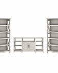 Bush Furniture Key West Tall TV Stand with Set of 2 Bookcases
