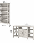 Bush Furniture Key West Tall TV Stand with Set of 2 Bookcases