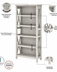 Bush Furniture Key West Tall TV Stand with Set of 2 Bookcases
