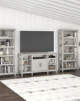 Bush Furniture Key West Tall TV Stand with Set of 2 Bookcases