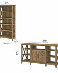 Bush Furniture Key West Tall TV Stand with Set of 2 Bookcases