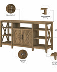 Bush Furniture Key West Tall TV Stand with Set of 2 Bookcases
