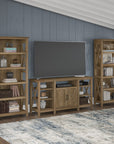 Bush Furniture Key West Tall TV Stand with Set of 2 Bookcases