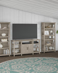 Bush Furniture Key West Tall TV Stand with Set of 2 Bookcases
