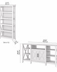 Bush Furniture Key West Tall TV Stand with Set of 2 Bookcases