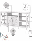 Bush Furniture Key West Tall TV Stand with Set of 2 Bookcases