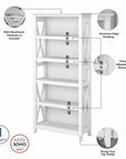 Bush Furniture Key West Tall TV Stand with Set of 2 Bookcases