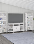 Bush Furniture Key West Tall TV Stand with Set of 2 Bookcases