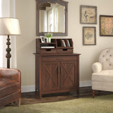 Bush Furniture Key West Secretary Desk with Keyboard Tray and Storage Cabinet