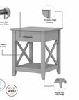 Bush Furniture Key West End Table with Storage