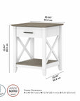 Bush Furniture Key West End Table with Storage