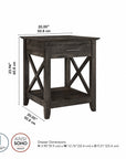 Bush Furniture Key West End Table with Storage