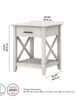 Bush Furniture Key West End Table with Storage
