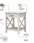 Bush Furniture Key West End Table with Storage
