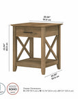 Bush Furniture Key West End Table with Storage