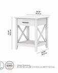 Bush Furniture Key West End Table with Storage